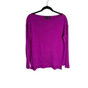 Ralph Lauren Black Label Fuchsia Boat Neck Cashmere Sweater-sz Medium